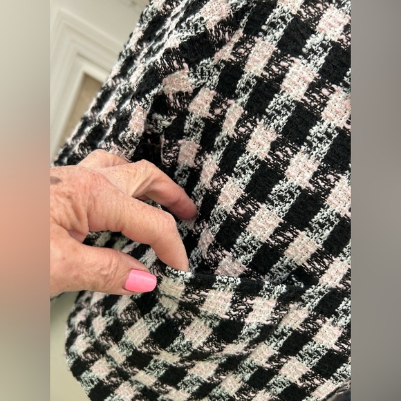 Hutch Black and Pink Cropped Checkered Tweed Jacket - Picture 3 of 9